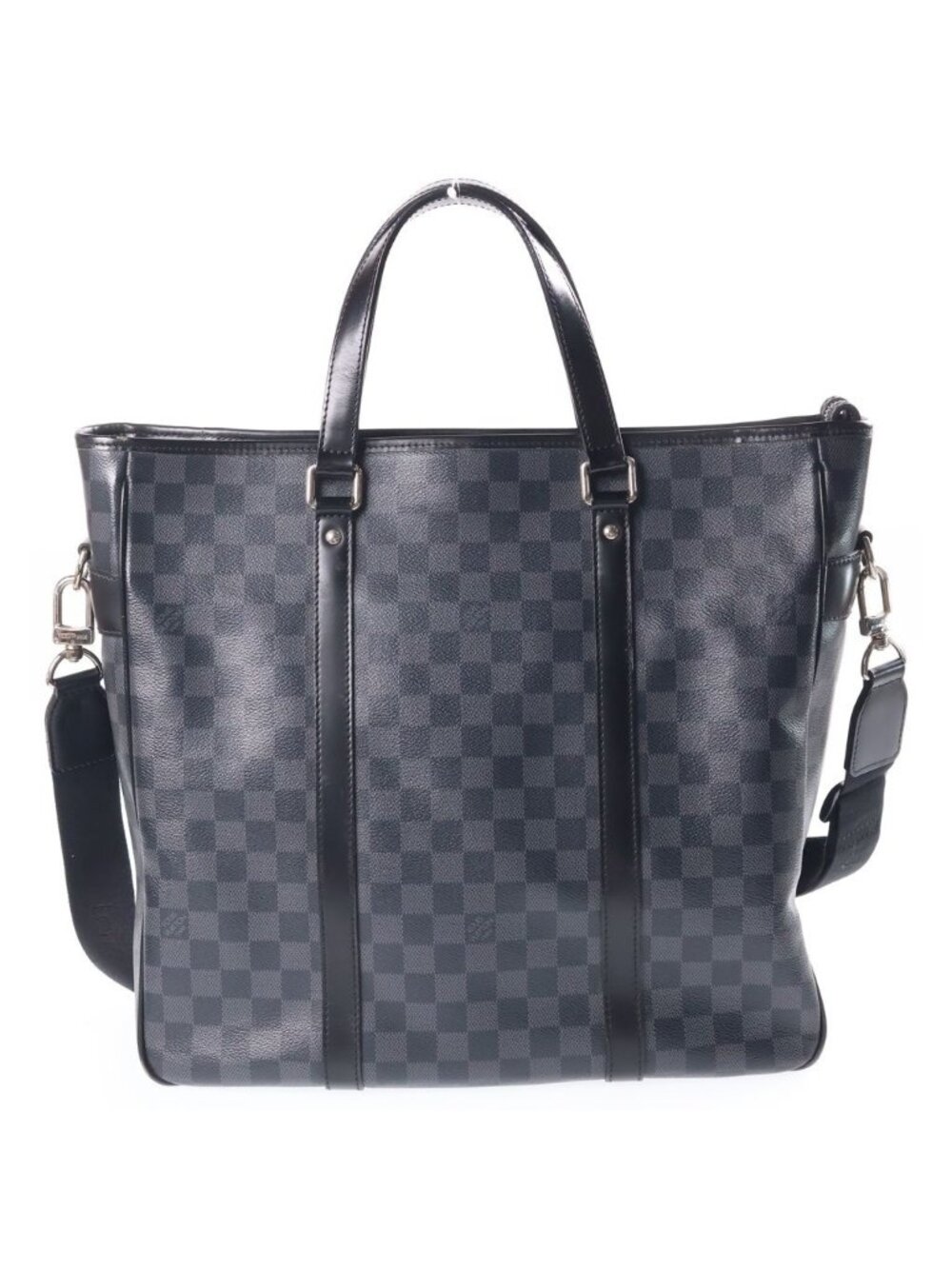 Louis Vuitton Damier Graphite Tadao Tote Shoulder Bag Black Leather